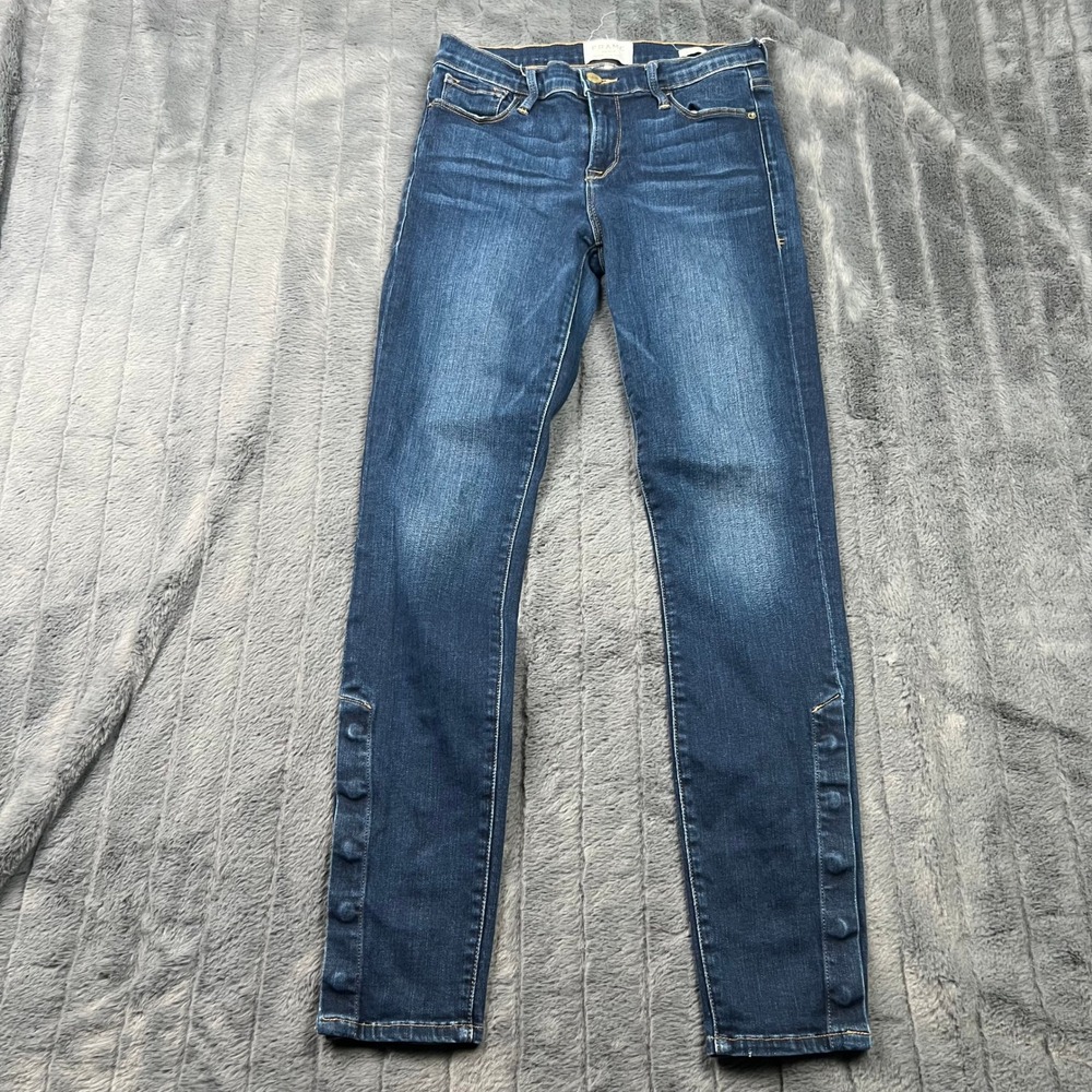 Frame Le Skinny de Jeanne Martha Jeans Blue Ankle Button Detail LSJSA712 Size 26